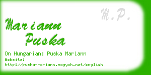 mariann puska business card